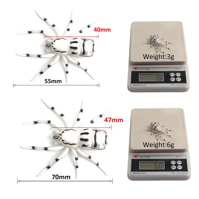 Fishing Lure Floating Spider Soft Bait 4/4.7cm 3/6g
