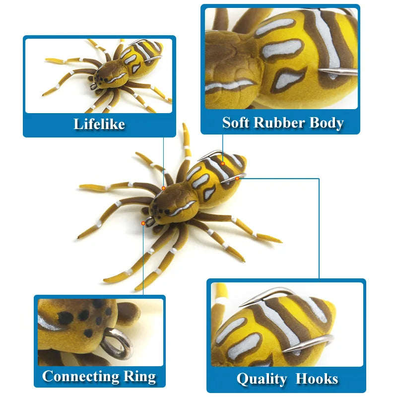 Fishing Lure Floating Spider Soft Bait 4/4.7cm 3/6g