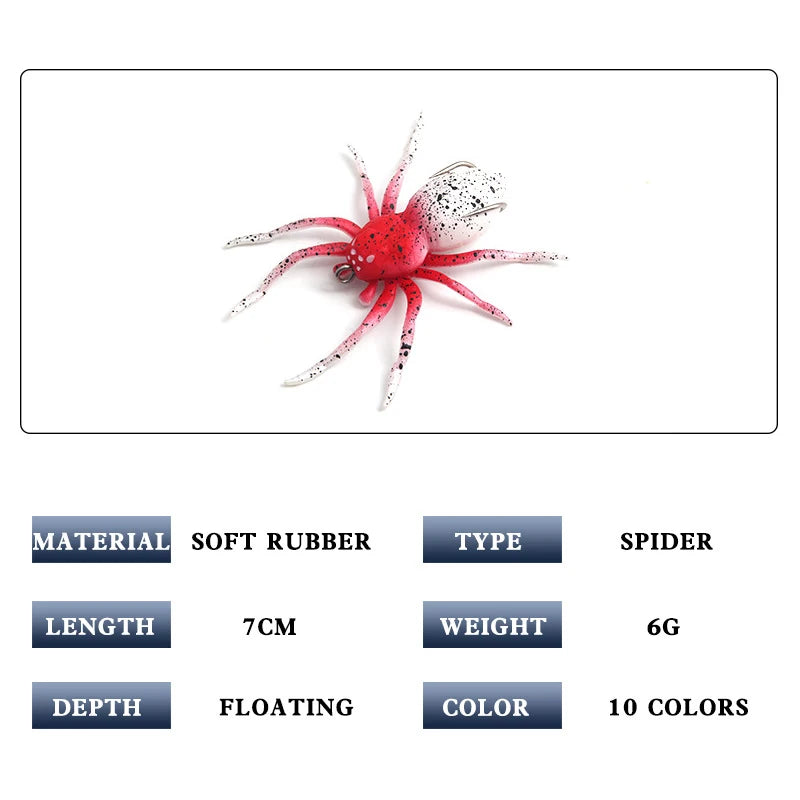 Fishing Lure Floating Spider Soft Bait 4/4.7cm 3/6g