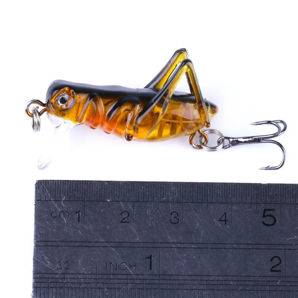 Fishing Lure 35mm 3g Grasshopper Insect Bait Flying Lure Bait Hard Bait  Realistic Artificial Bait Bass 10 # Hooks Fishing Bait