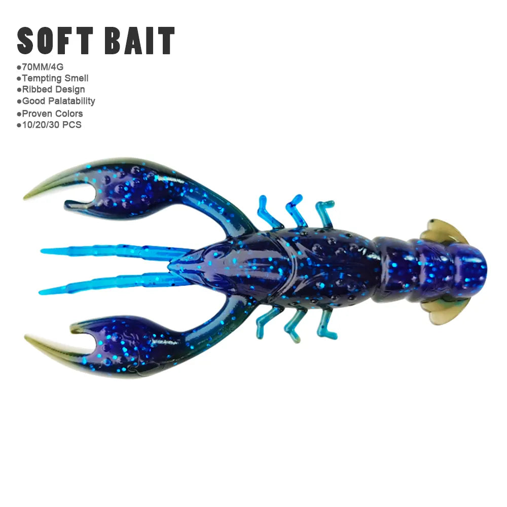 65mm 4g Crawfish Soft Silicone Bait