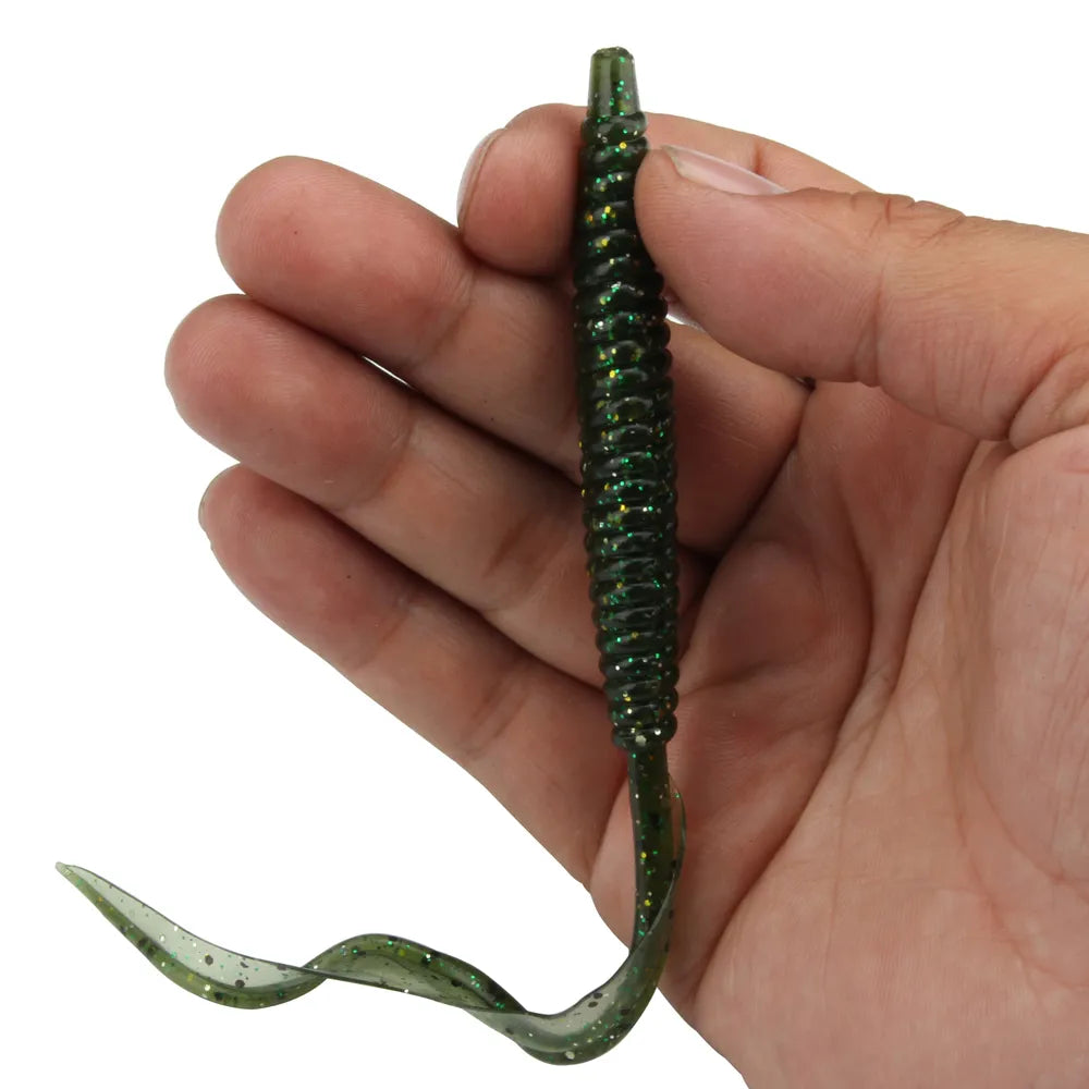 Spinpoler18cm 13cm Soft Worm Baits 4 Colors 5pcs/Pack