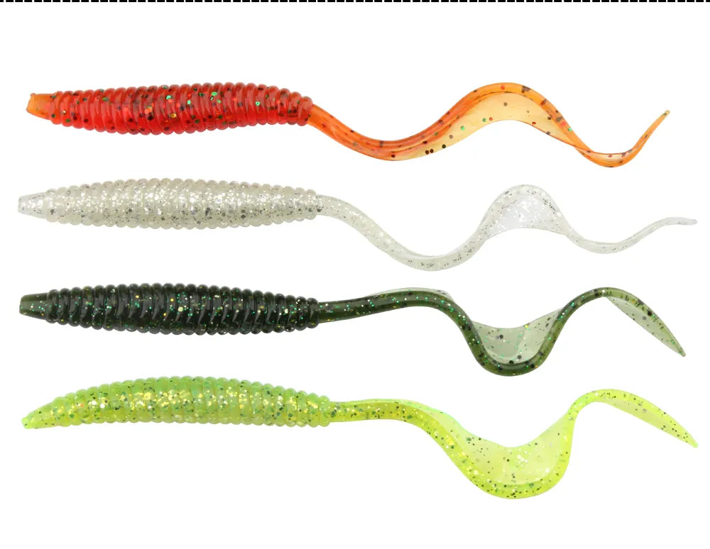 Spinpoler18cm 13cm Soft Worm Baits 4 Colors 5pcs/Pack