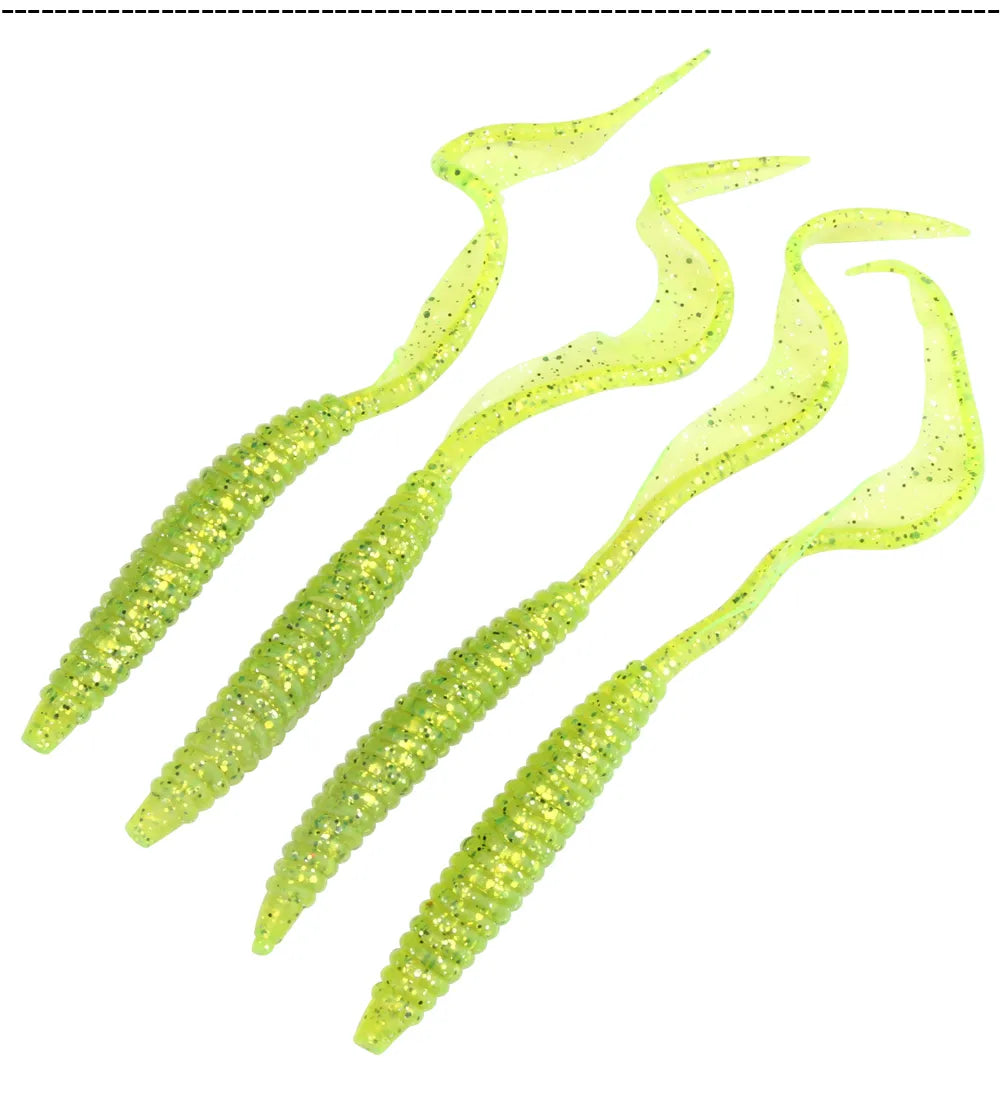 Spinpoler18cm 13cm Soft Worm Baits 4 Colors 5pcs/Pack