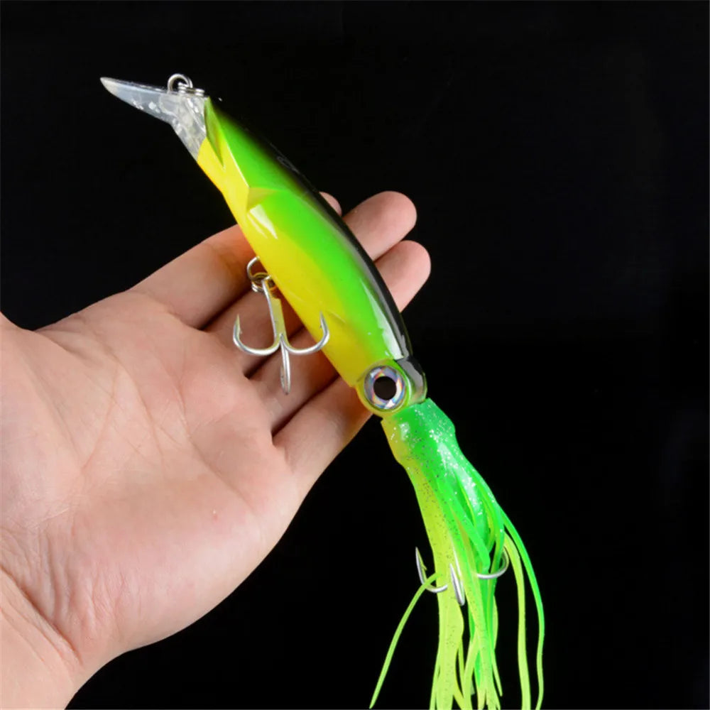 1Pcs 14cm 40g Squid Hard Bait High Carbon Steel Hook