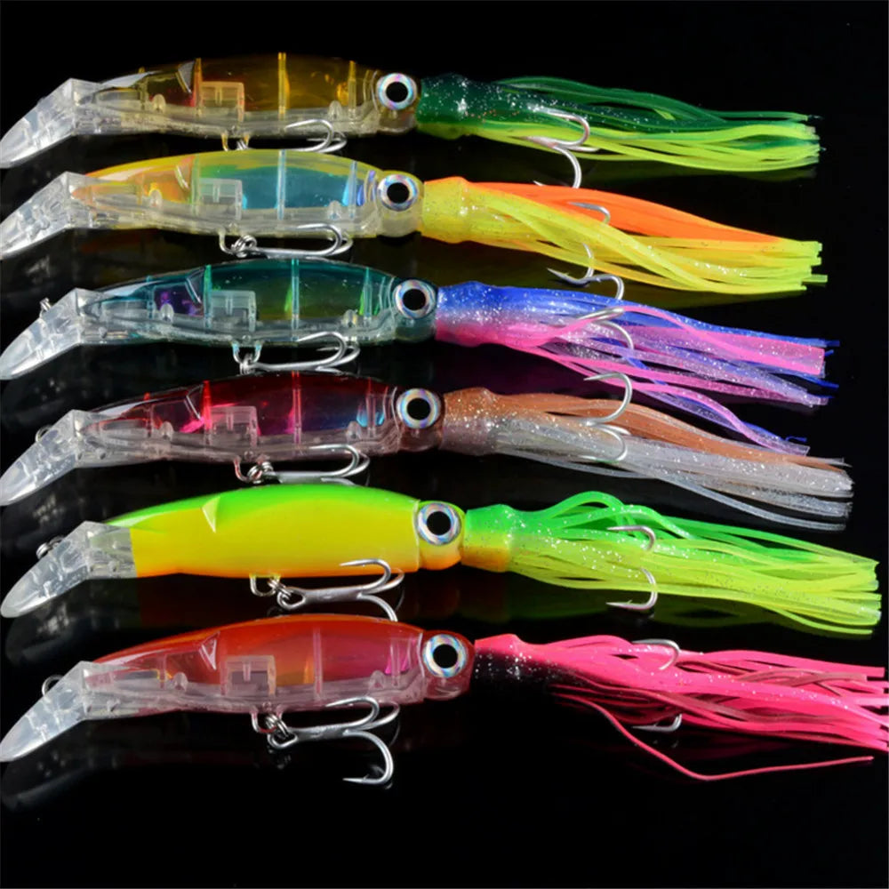 1Pcs 14cm 40g Squid Hard Bait High Carbon Steel Hook