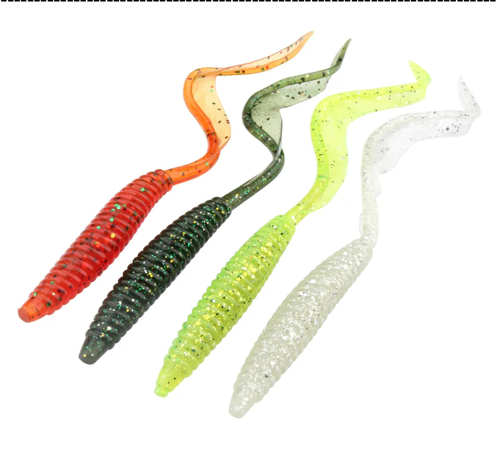 Spinpoler18cm 13cm Soft Worm Baits 4 Colors 5pcs/Pack