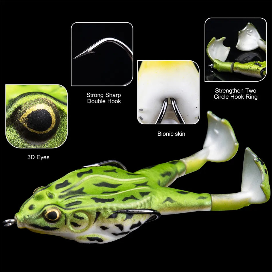 8/9/10 CM Double Propeller Frog Soft Bait Artificial Wobbler