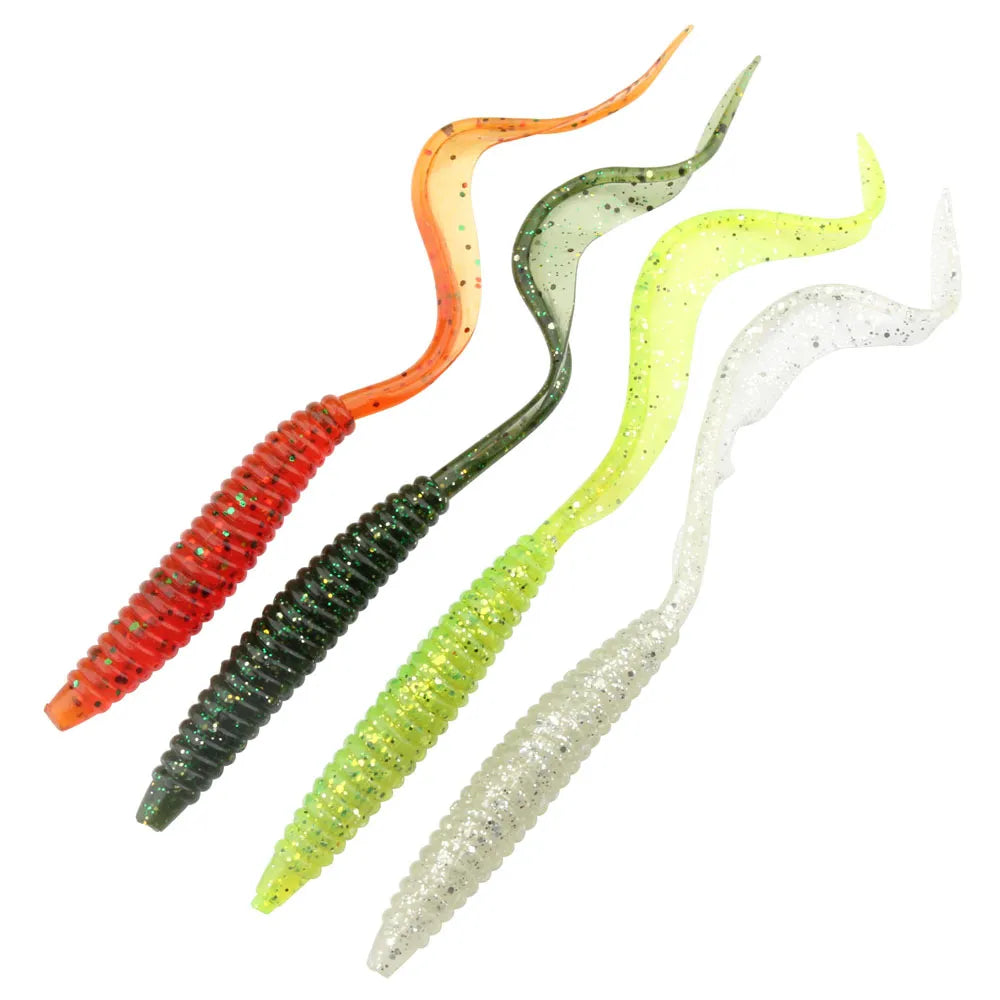 Spinpoler18cm 13cm Soft Worm Baits 4 Colors 5pcs/Pack