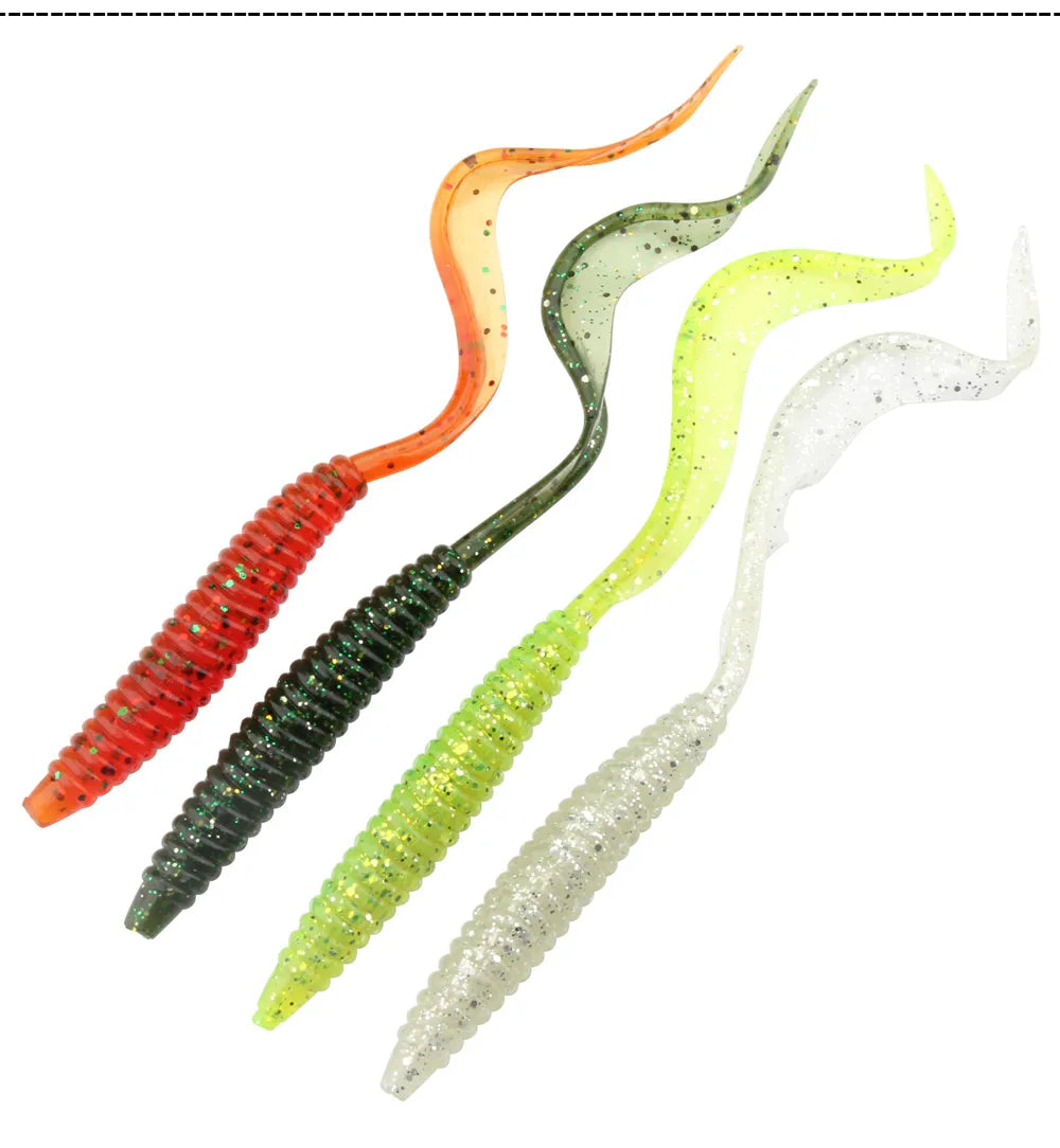 Spinpoler18cm 13cm Soft Worm Baits 4 Colors 5pcs/Pack