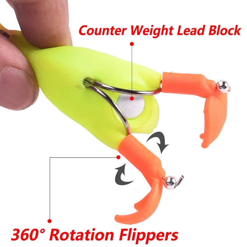 Topwater Ducking Silicone Fishing Soft Lures 9cm 11.5g