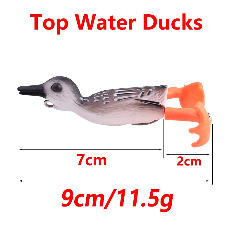 Topwater Ducking Silicone Fishing Soft Lures 9cm 11.5g