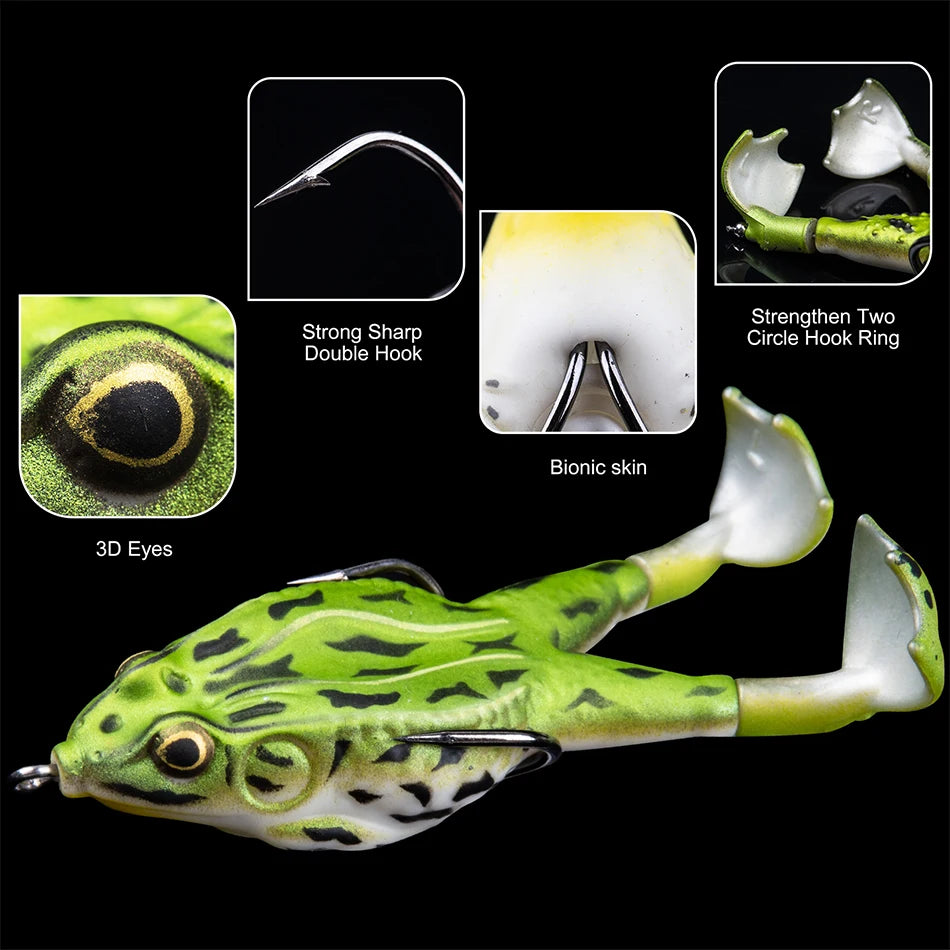 8/9/10 CM Double Propeller Frog Soft Bait Artificial Wobbler